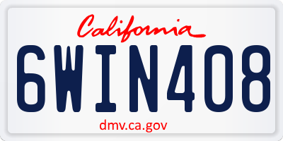 CA license plate 6WIN408