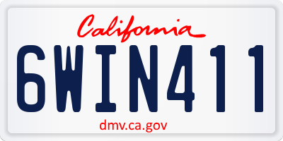 CA license plate 6WIN411