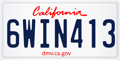 CA license plate 6WIN413