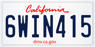 CA license plate 6WIN415