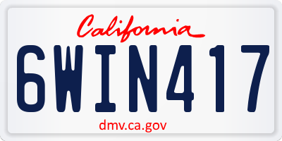CA license plate 6WIN417