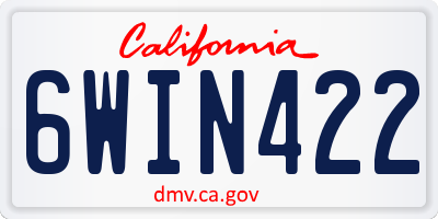 CA license plate 6WIN422
