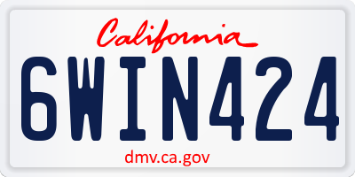 CA license plate 6WIN424