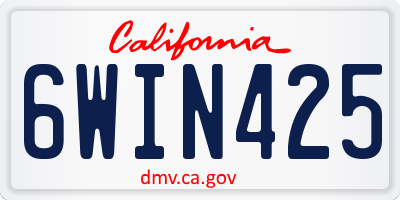 CA license plate 6WIN425