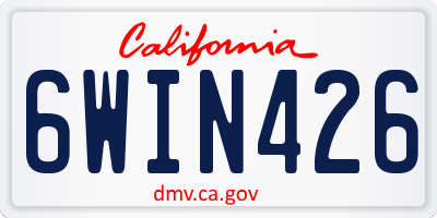 CA license plate 6WIN426