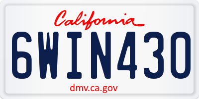 CA license plate 6WIN430