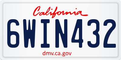 CA license plate 6WIN432