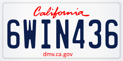 CA license plate 6WIN436