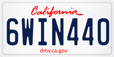 CA license plate 6WIN440