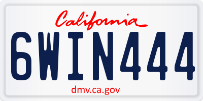 CA license plate 6WIN444