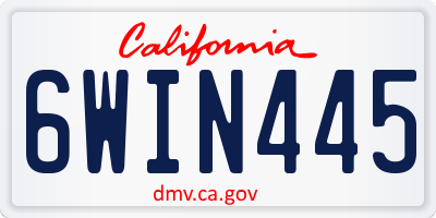 CA license plate 6WIN445