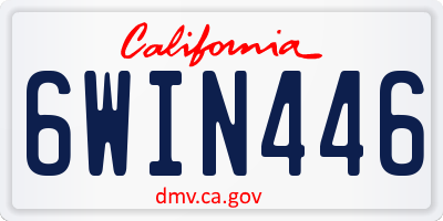 CA license plate 6WIN446