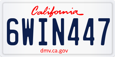 CA license plate 6WIN447