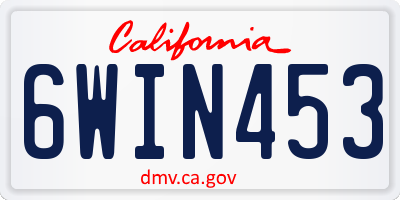 CA license plate 6WIN453