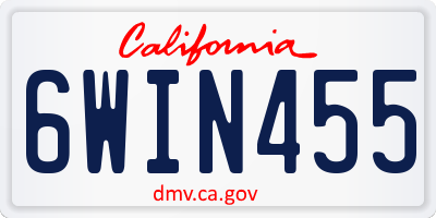 CA license plate 6WIN455