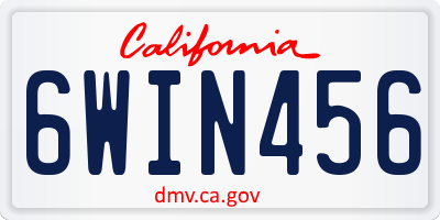 CA license plate 6WIN456