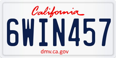 CA license plate 6WIN457