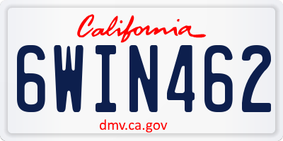 CA license plate 6WIN462