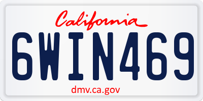 CA license plate 6WIN469
