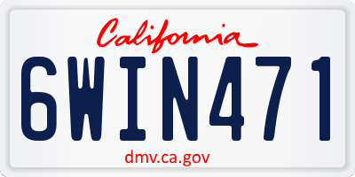 CA license plate 6WIN471