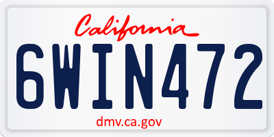 CA license plate 6WIN472