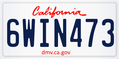 CA license plate 6WIN473
