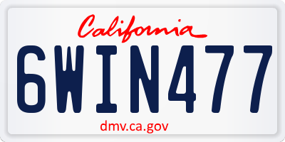CA license plate 6WIN477