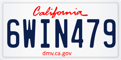 CA license plate 6WIN479