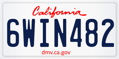 CA license plate 6WIN482
