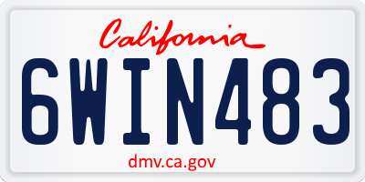 CA license plate 6WIN483