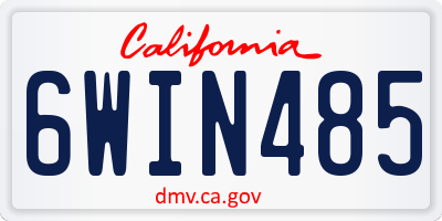 CA license plate 6WIN485