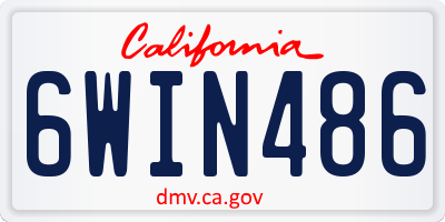 CA license plate 6WIN486