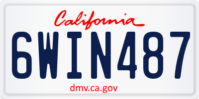 CA license plate 6WIN487