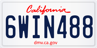 CA license plate 6WIN488