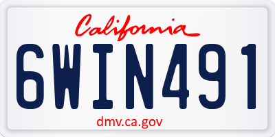 CA license plate 6WIN491