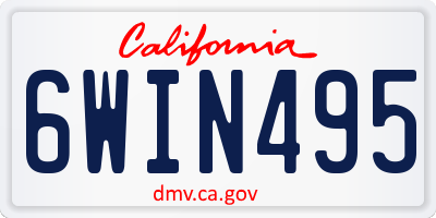 CA license plate 6WIN495