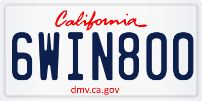 CA license plate 6WIN800