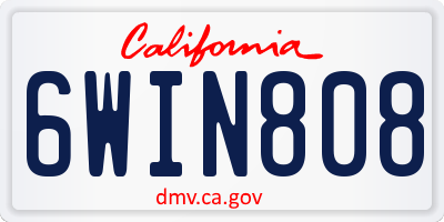 CA license plate 6WIN808