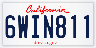 CA license plate 6WIN811