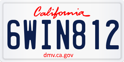 CA license plate 6WIN812
