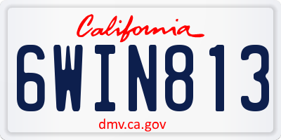 CA license plate 6WIN813