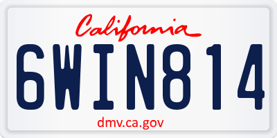 CA license plate 6WIN814