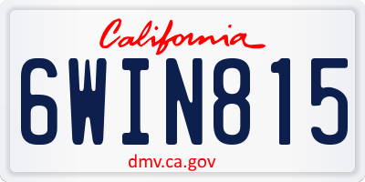 CA license plate 6WIN815