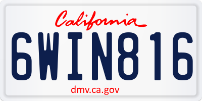 CA license plate 6WIN816