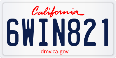 CA license plate 6WIN821
