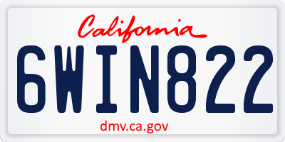 CA license plate 6WIN822