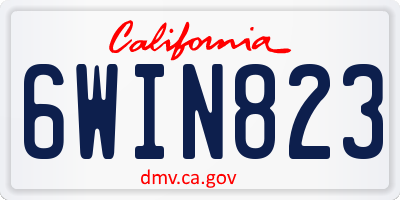 CA license plate 6WIN823