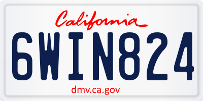 CA license plate 6WIN824