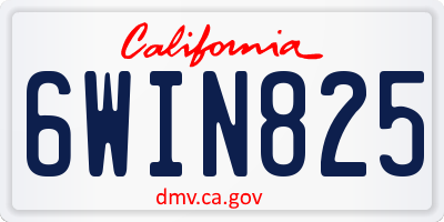 CA license plate 6WIN825