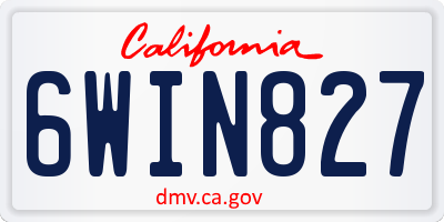 CA license plate 6WIN827